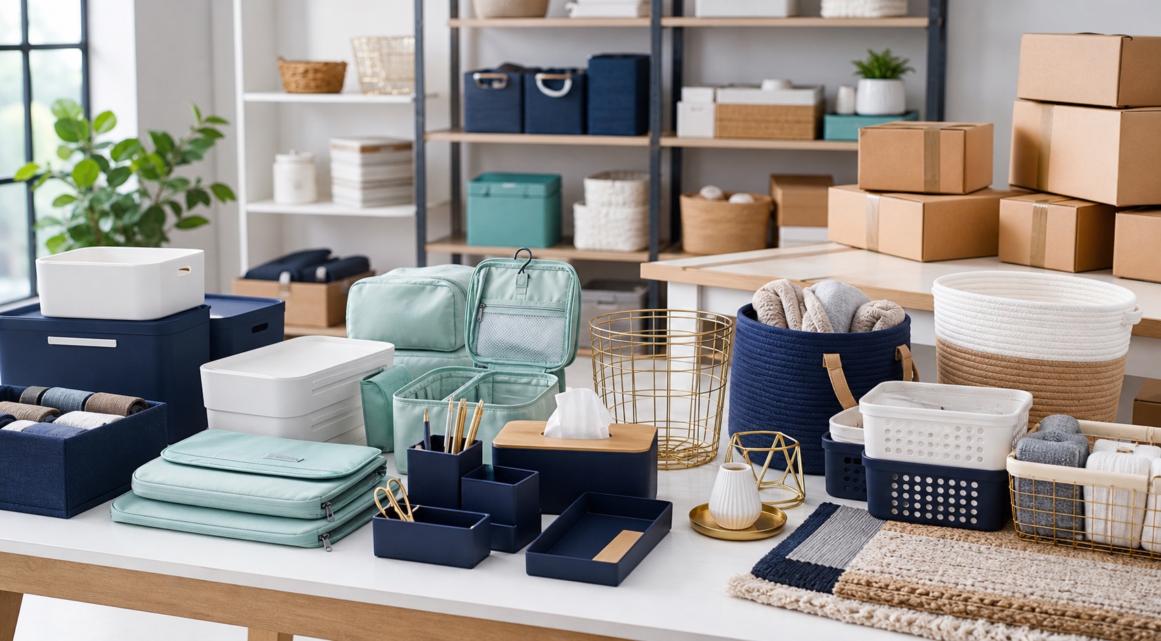 E-commerce goods and shipping cartons